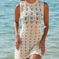 Polyester Swimming Cover Ups see through look & flexible & backless knitted Solid PC