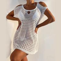 Polyester Swimming Cover Ups see through look & off shoulder & hollow Polyester Solid : PC