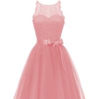 Polyester Waist-controlled Slip Dress slimming pink PC