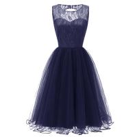 Polyester Einteiliges Kleid, Andere, Navy Blue,  Stück