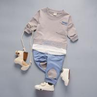 Polyester Baby Clothes & two piece & unisex Pants & top printed letter Set