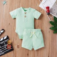 Polyester Baby Clothes & two piece Pants & top Solid Set