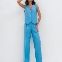 Katoenen stof & Katoen Vrouwen Casual Set Lange broek & Vest Solide meer kleuren naar keuze Instellen