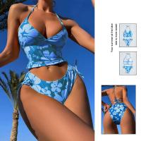 Poliamida & Nylon Bikini, impreso, azul,  Conjunto