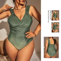 Polyamide Plus Size One-piece Swimsuit Solid green PC