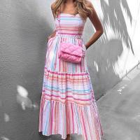 Polyester High Waist Slip Dress pink PC