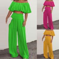 Polyester Women Casual Set & two piece Long Trousers & top Solid Set