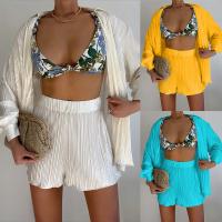 Polyester Women Casual Set & two piece short & top Solid Set