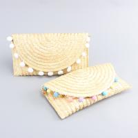 Straw hard-surface & Envelope Clutch Bag attached with hanging strap PC