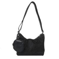 PU Leather With Coin Purse Shoulder Bag soft surface & with rhinestone PC