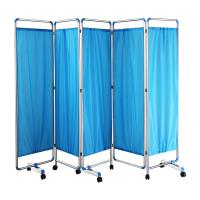 PP Cotton & Stainless Steel foldable Floor Screen Solid blue PC