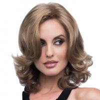 High Temperature Fiber Wavy Wig Can NOT perm or dye & for women brown PC