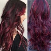 High Temperature Fiber Wavy Wig Can NOT perm or dye & for women wine red PC
