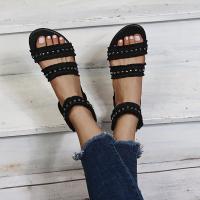 Suede flat heel Women Sandals & studded Pair