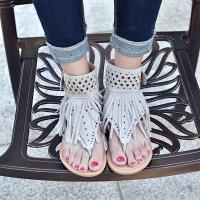 Suede flat heel & Tassels Women Sandals Solid Pair