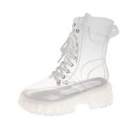 PU Leather Rain Boots & anti-skidding & waterproof white Pair