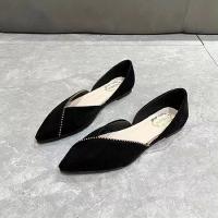Frosted Material Pointed Flat Shoes & anti-skidding Pair