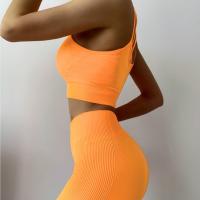 Polyamide Women Sportswear Set & two piece & breathable short & tank top patchwork Solid Set