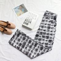 Polyester Women Long Trousers & loose printed black PC