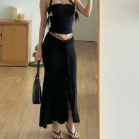 Polyester Slim Skirt patchwork Solid PC