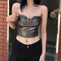 Polyester Tube Top Extensible Solide Gris pièce