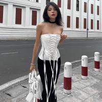 Polyester Tube Top Extensible Solide Blanc pièce