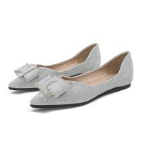 Microfiber PU Synthetic Leather & Rubber Pointed Flat Shoes hardwearing Pair