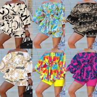 Polyester Frauen Casual Set, kurz & Nach oben, Gedruckt, unterschiedliche Farbe und Muster für die Wahl, mehr Farben zur Auswahl,  Festgelegt
