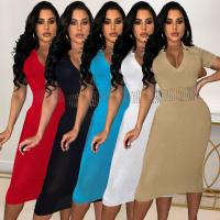 Polyester & Baumwolle Einteiliges Kleid, Solide, mehr Farben zur Auswahl,  Stück