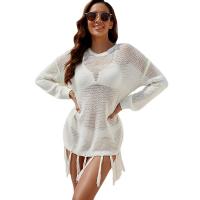 Polyester Tassels Swimming Cover Ups loose & hollow Solid : PC