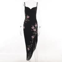Venetian & Polyester Tassels Slip Dress irregular embroidered floral PC