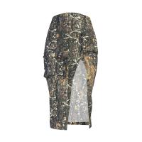 Polyester Skirt mid-long style & side slit printed PC