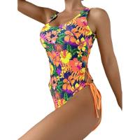 Spandex & Polyester Monokini backless & padded printed floral PC