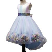 Polyester Slim Girl One-piece Dress large hem design patchwork PC