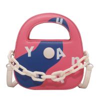 PU Leather Easy Matching Handbag attached with hanging strap graffiti PC