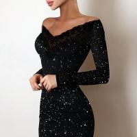 Polyester Waist-controlled Sexy Package Hip Dresses see through look & skinny style stretchable PC