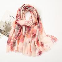 Cotton Tassels Women Scarf can be use as shawl & sun protection printed floral pink PC
