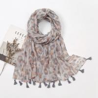 Cotton Linen Beach Scarf Women Scarf sun protection & thermal & breathable printed leopard pink PC