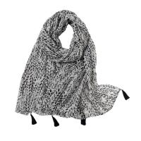 Cotton Linen Tassels Women Scarf can be use as shawl & sun protection & thermal printed leaf pattern PC