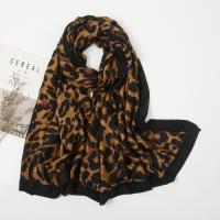 Cotton Linen Tassels Women Scarf can be use as shawl & sun protection & thermal printed leopard PC