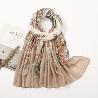 Cotton Linen Women Scarf can be use as shawl & sun protection & thermal & breathable printed floral PC
