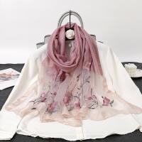 Polyester Women Scarf can be use as shawl & sun protection & breathable printed Plant PC