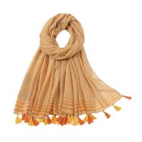 Cotton Linen Tassels Women Scarf dustproof & can be use as shawl & sun protection & breathable printed dot PC