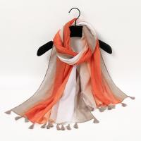 Cotton Linen Tassels Women Scarf dustproof & can be use as shawl & sun protection & breathable patchwork striped red PC