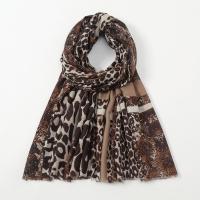 Polyester Women Scarf can be use as shawl & sun protection & breathable printed leopard PC