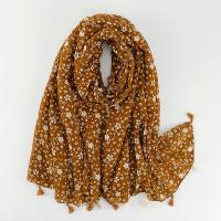 Polyester Tassels Women Scarf dustproof & sun protection & thermal printed shivering PC