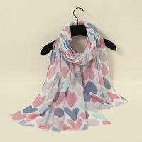 Polyester Women Scarf dustproof & sun protection & thermal & breathable printed heart pattern PC