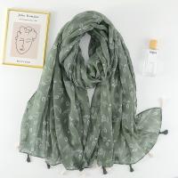 Polyester Women Scarf dustproof & sun protection & thermal & breathable printed Plant PC