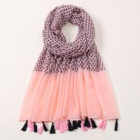 Voile Fabric Tassels Women Scarf dustproof & sun protection & thermal & breathable printed PC