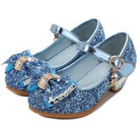 Beef Tendon & PU Leather chunky Girl Kids Shoes Plastic Sequins Pair